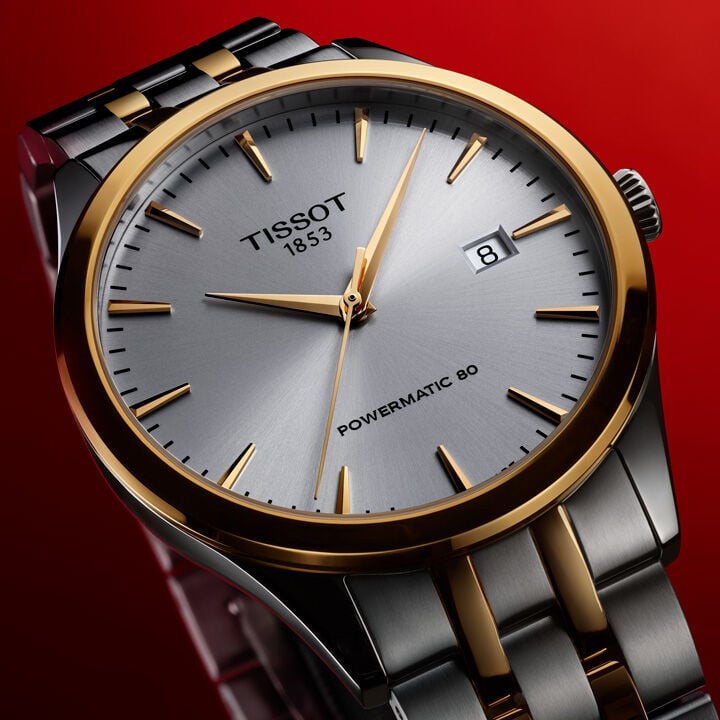Tissot Classic Dream against a red background
