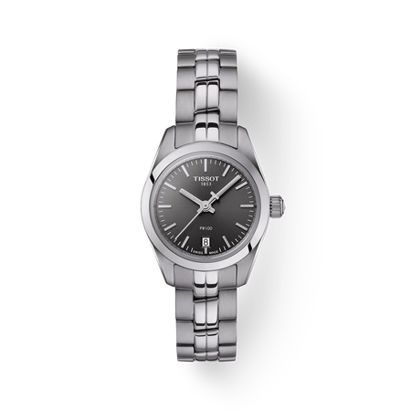 Front view of the watch Tissot PR 100 Lady Small with shadow