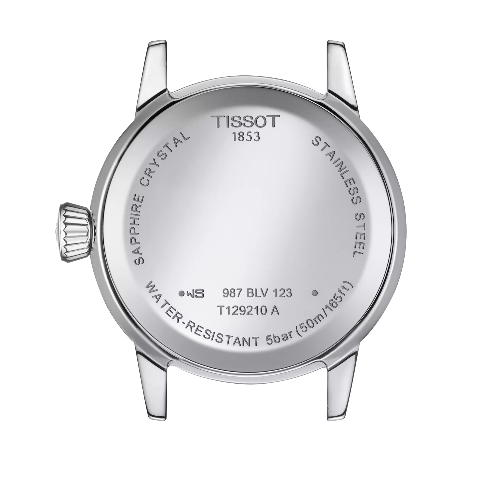 Vue arrière du boîtier de la montre Tissot Classic Dream Lady