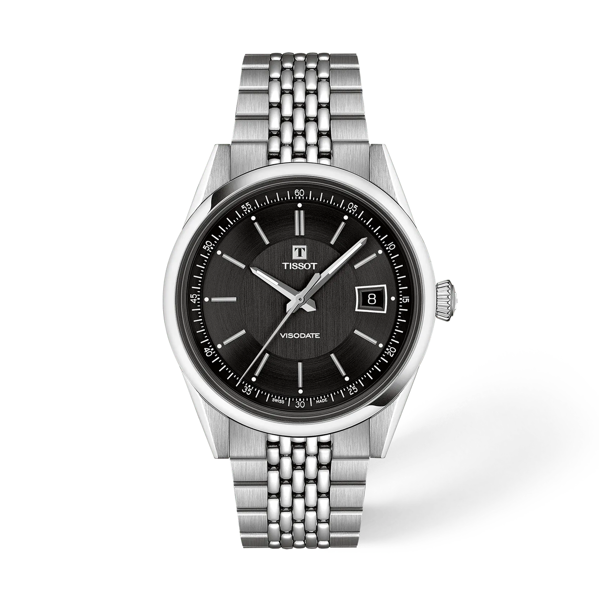 Часы Tissot Visodate 39 мм, цвет: Чёрный