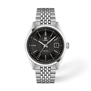 그림자가 있는 Tissot Visodate 39mm 시계의 전면 보기