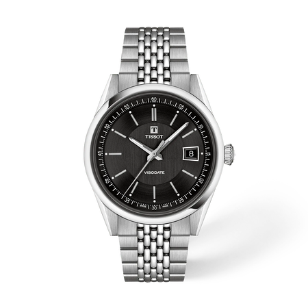 Front view of the watch Tissot Visodate 39mm with shadow