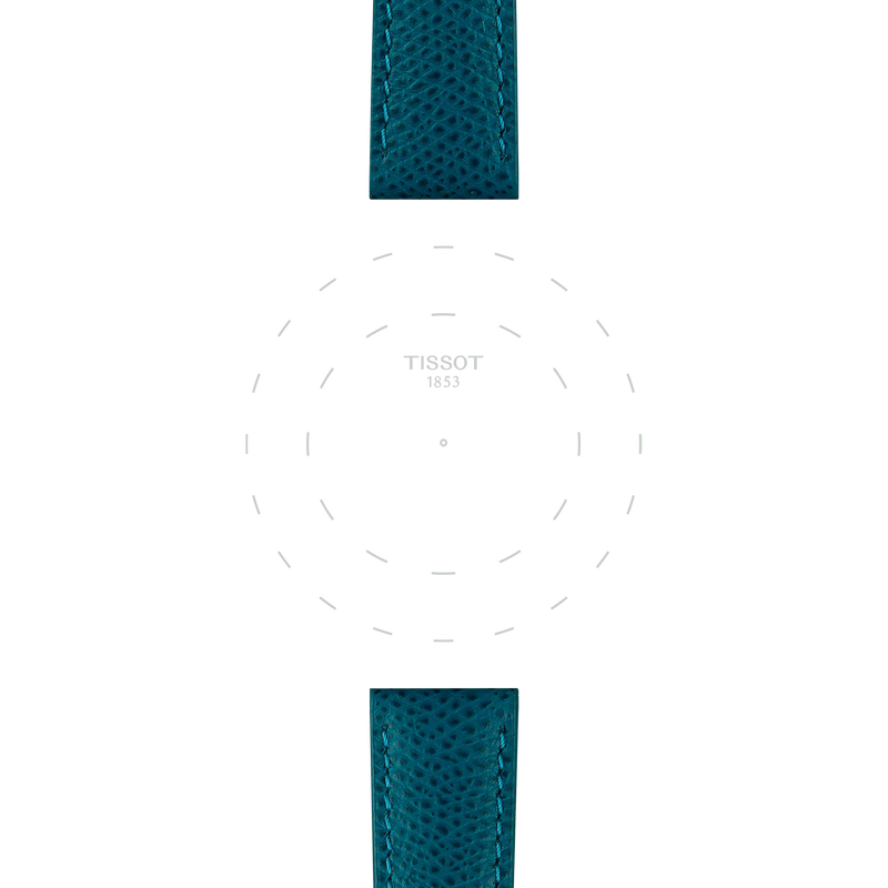 Focus on the lugs of Tissot Turkuaz Deri Kayış Boynuz Aralığı 18 mm