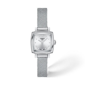 Front view of the watch Tissot Lovely Square 20x20mm with shadow