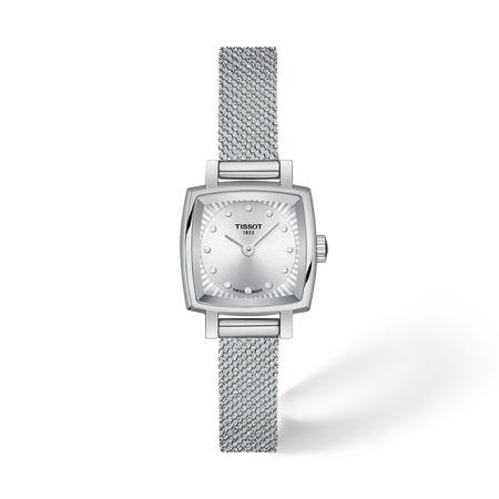 Front view of the watch Tissot Lovely Square 20x20mm with shadow