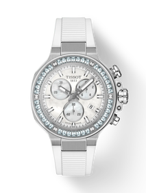 Front view of the watch Tissot T-Race 38mm with shadow