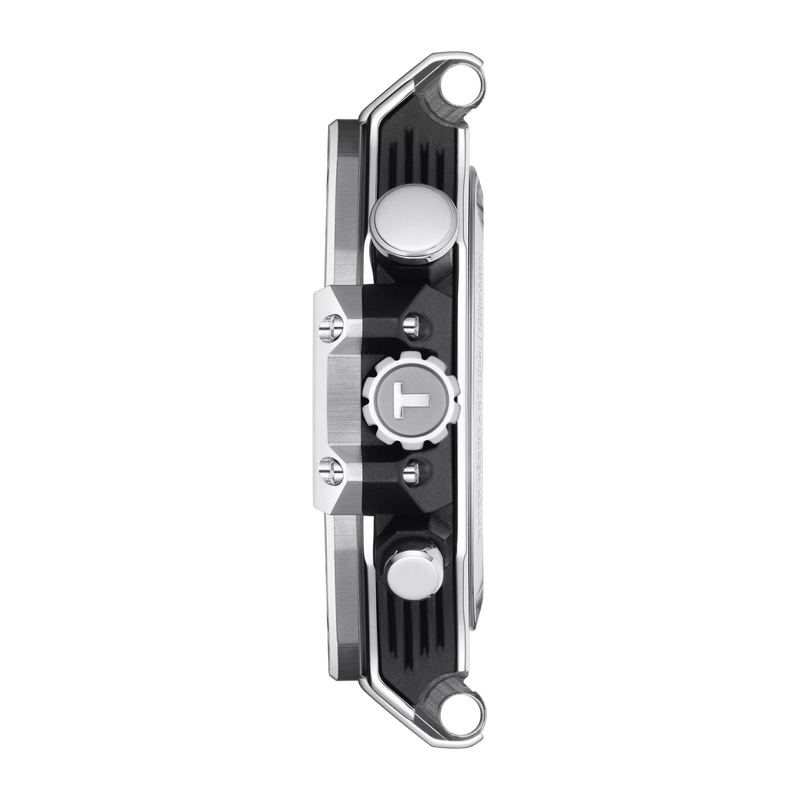 Profile view of the watch case Tissot T-Race MotoGP Chronograph 2022 Limited Edition