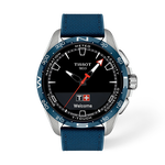 Vue de face de la montre Tissot T-Touch Connect Solar 47.5mm avec ombre