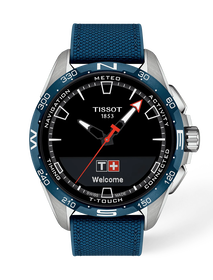 Front view of the watch Tissot T-Touch Connect Solar 47.5mm with shadow