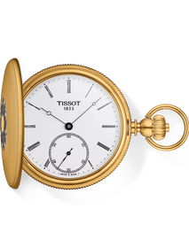 Front view of the watch Tissot Savonnette 48.5mm with shadow