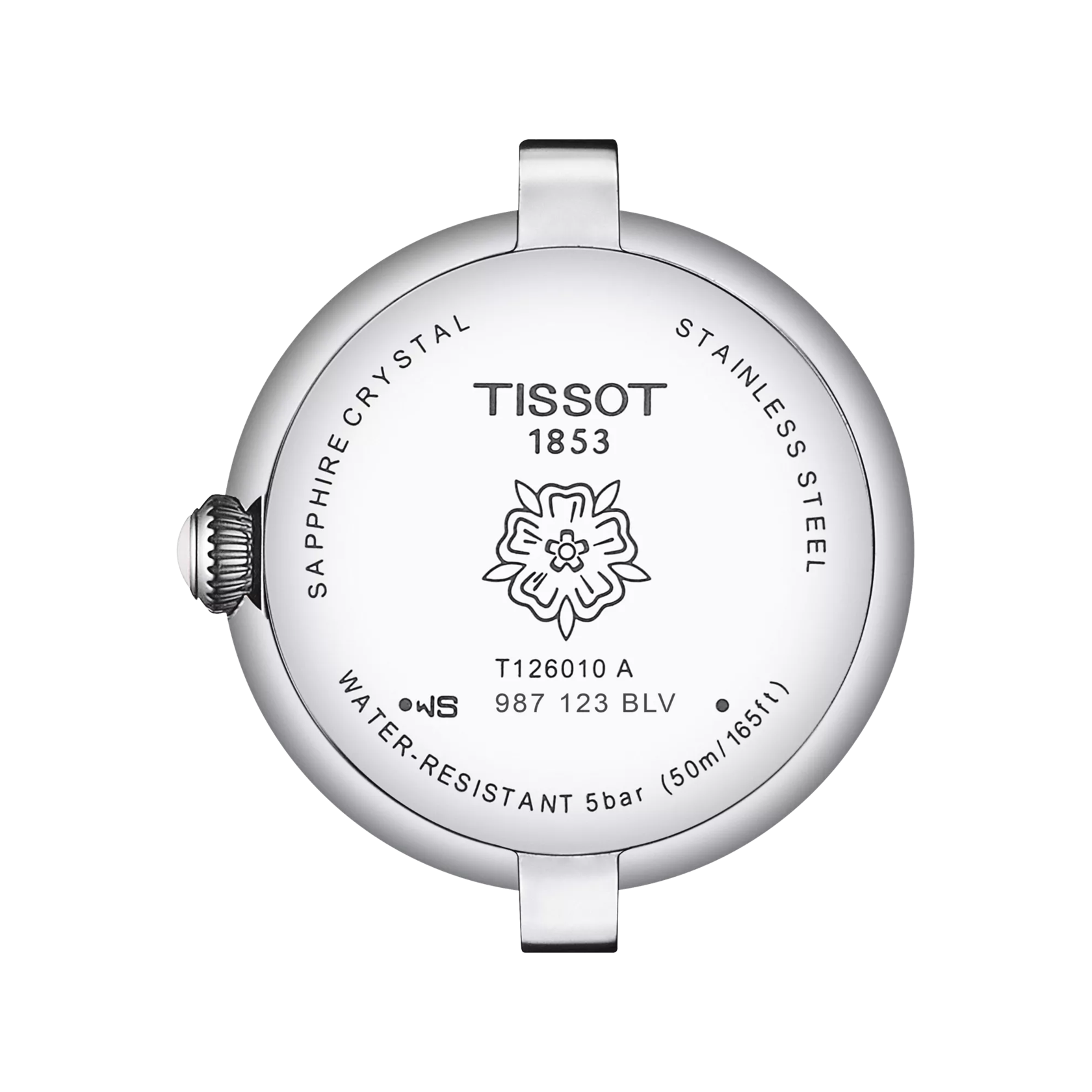 Back view of the watch case Tissot Bellissima Small Lady