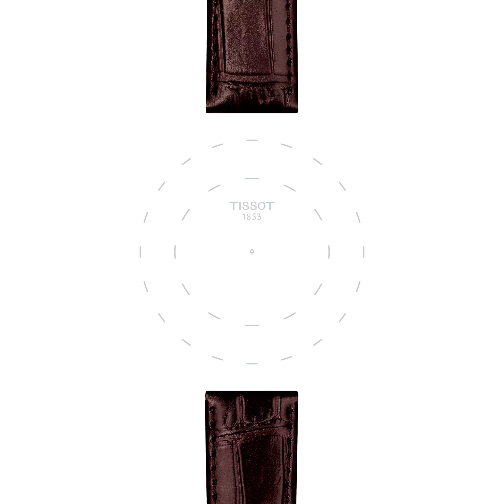 티쏘 정품 브라운 레더 스트랩 러그 20 mm 의 러그에 초점