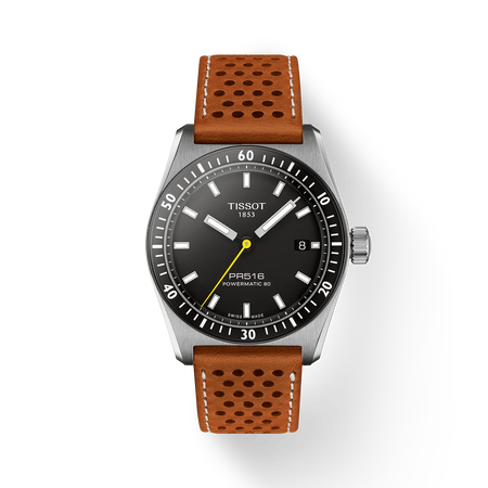 Vorderansicht der Uhr Tissot PR516 38mm mit Schatten