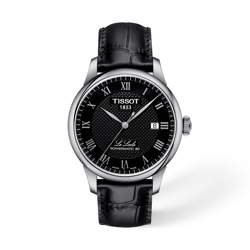 Front view of the watch Tissot Le Locle 39.3mm with shadow