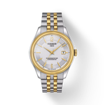 Front view of the watch Tissot Ballade Powermatic 80 COSC with shadow