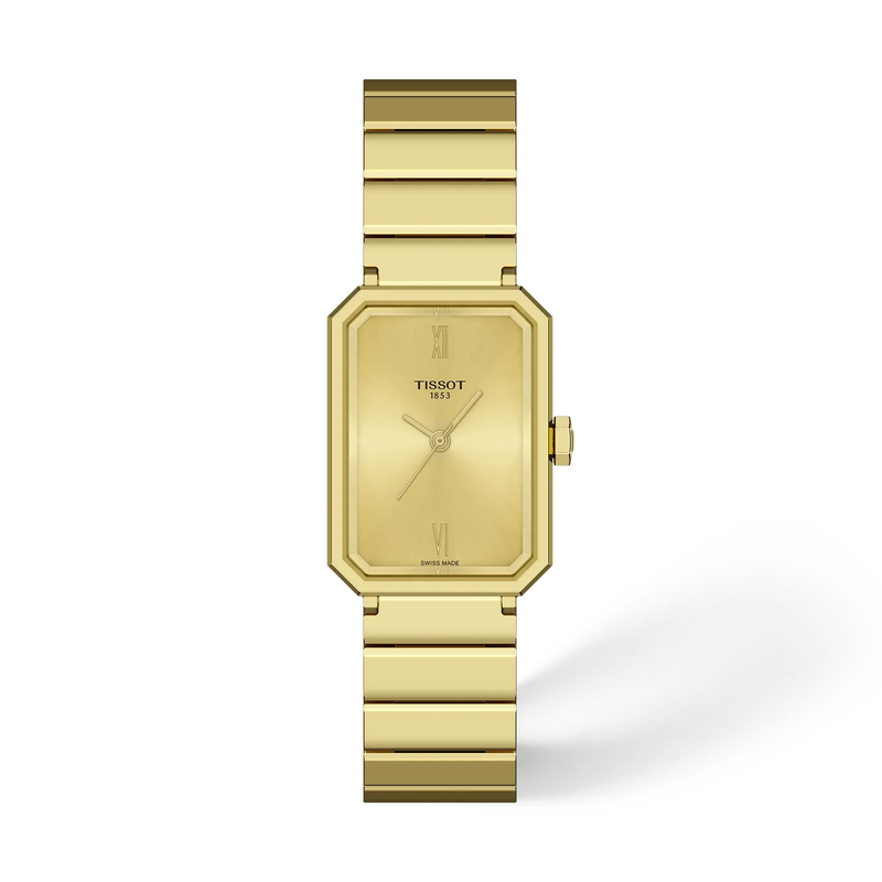 Front view of the watch Tissot SRV 30mm with shadow