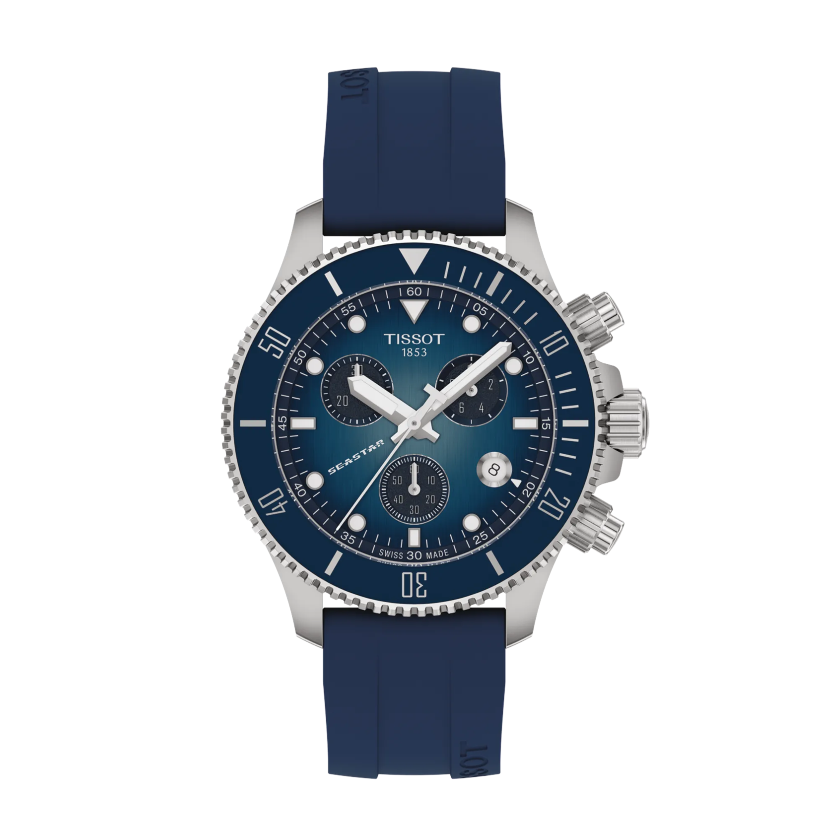 Front view of the watch Tissot Seastar 1000 38mm