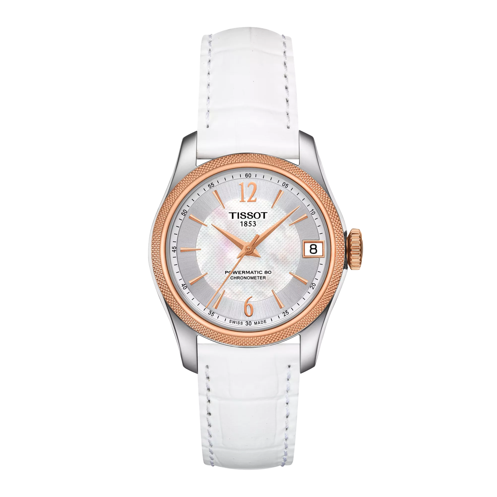 Front view of the watch Tissot Ballade Powermatic 80 COSC Lady