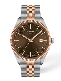 Vista frontal del reloj Tissot Ballade 40mm con sombra