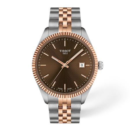 Front view of the watch Tissot Ballade 40mm with shadow