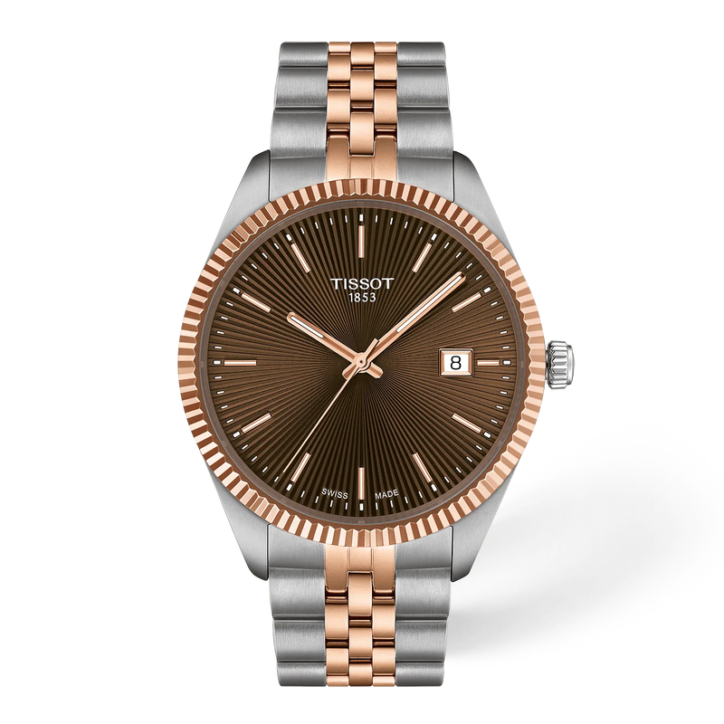 Vorderansicht der Uhr Tissot Ballade 40mm mit Schatten