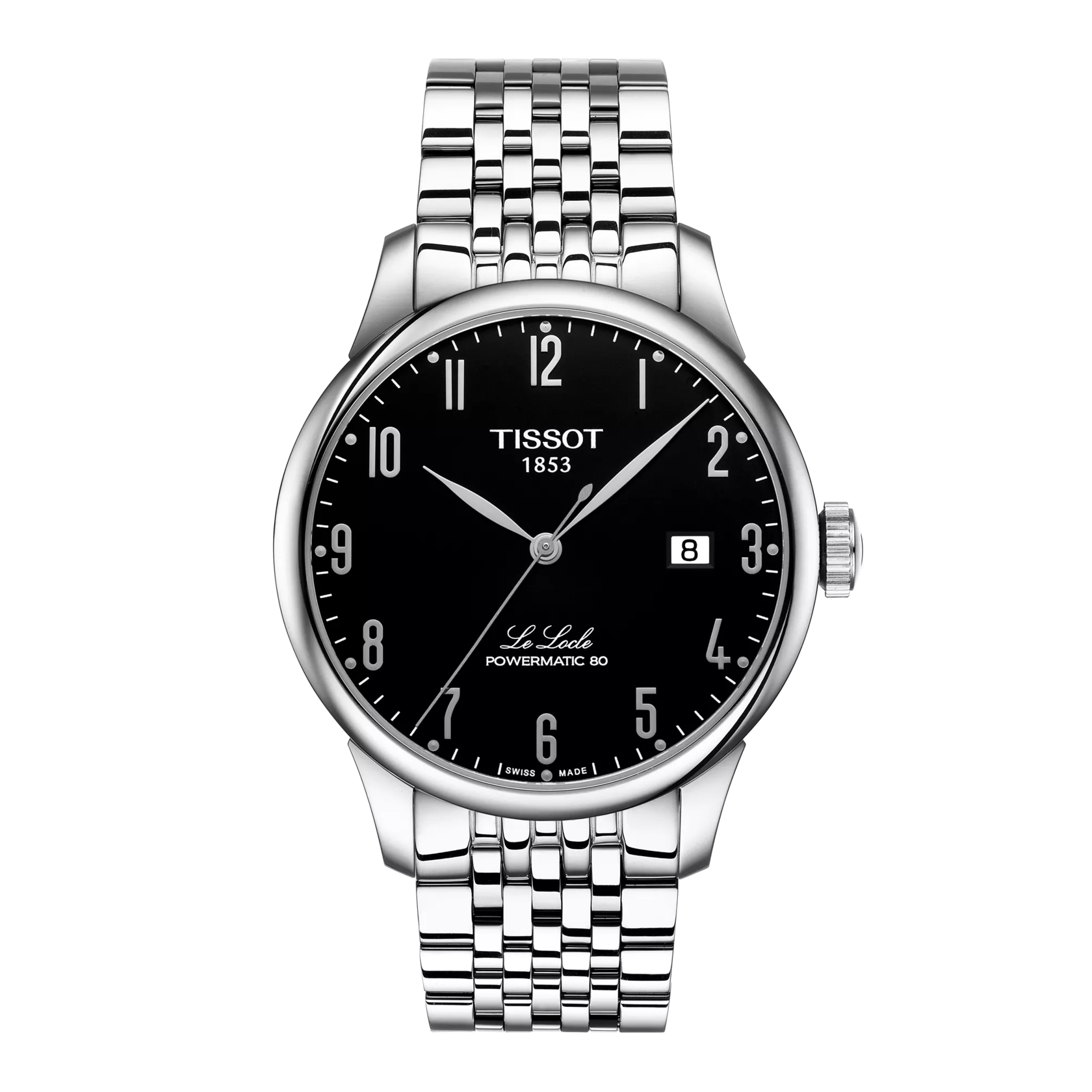 Front view of the watch Tissot Le Locle Powermatic 80