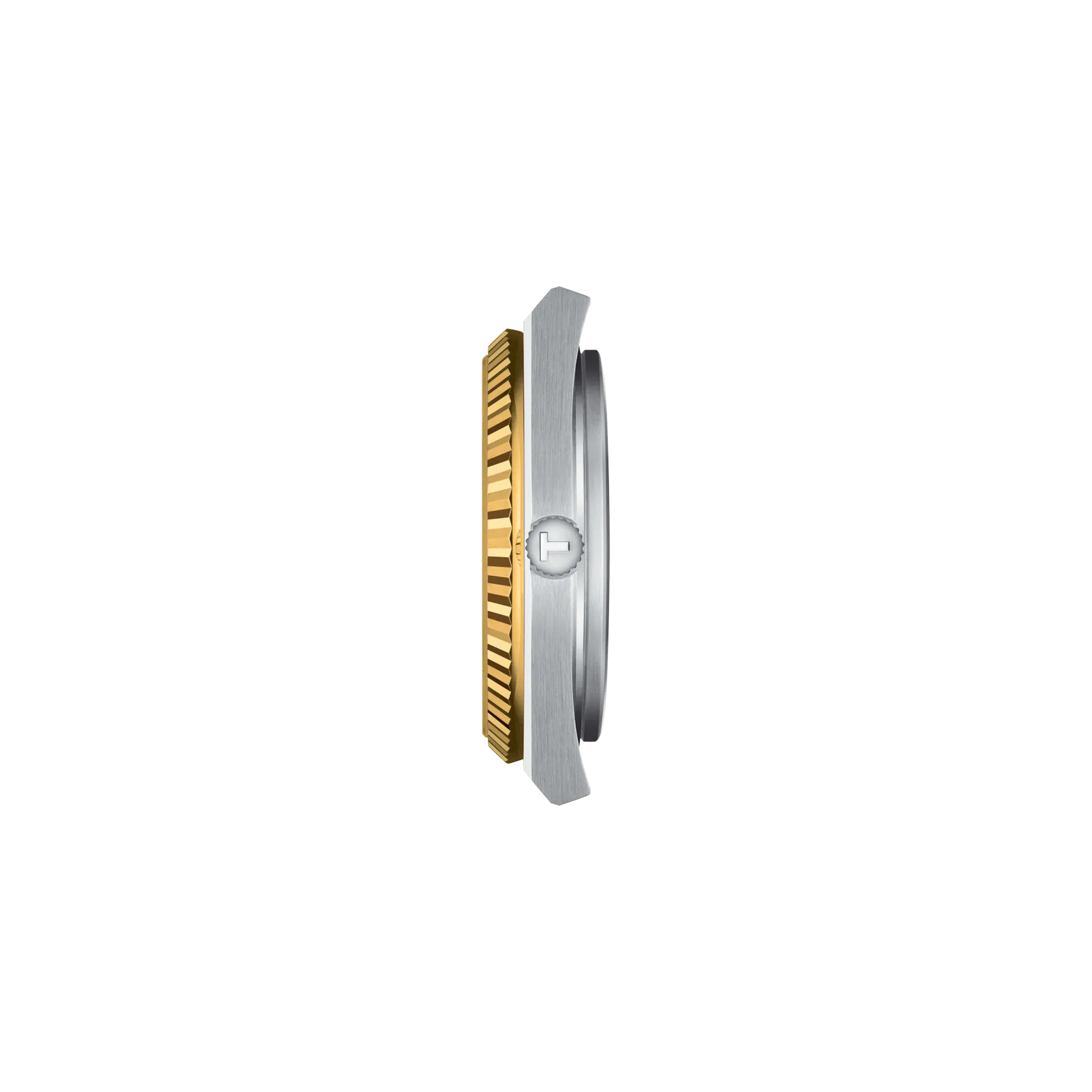 시계 케이스 프로필 보기 티쏘 PRX 파워매틱 80 스틸 & 18K 골드 베젤