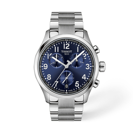 Vue de face de la montre Tissot Chrono L 42mm avec ombre