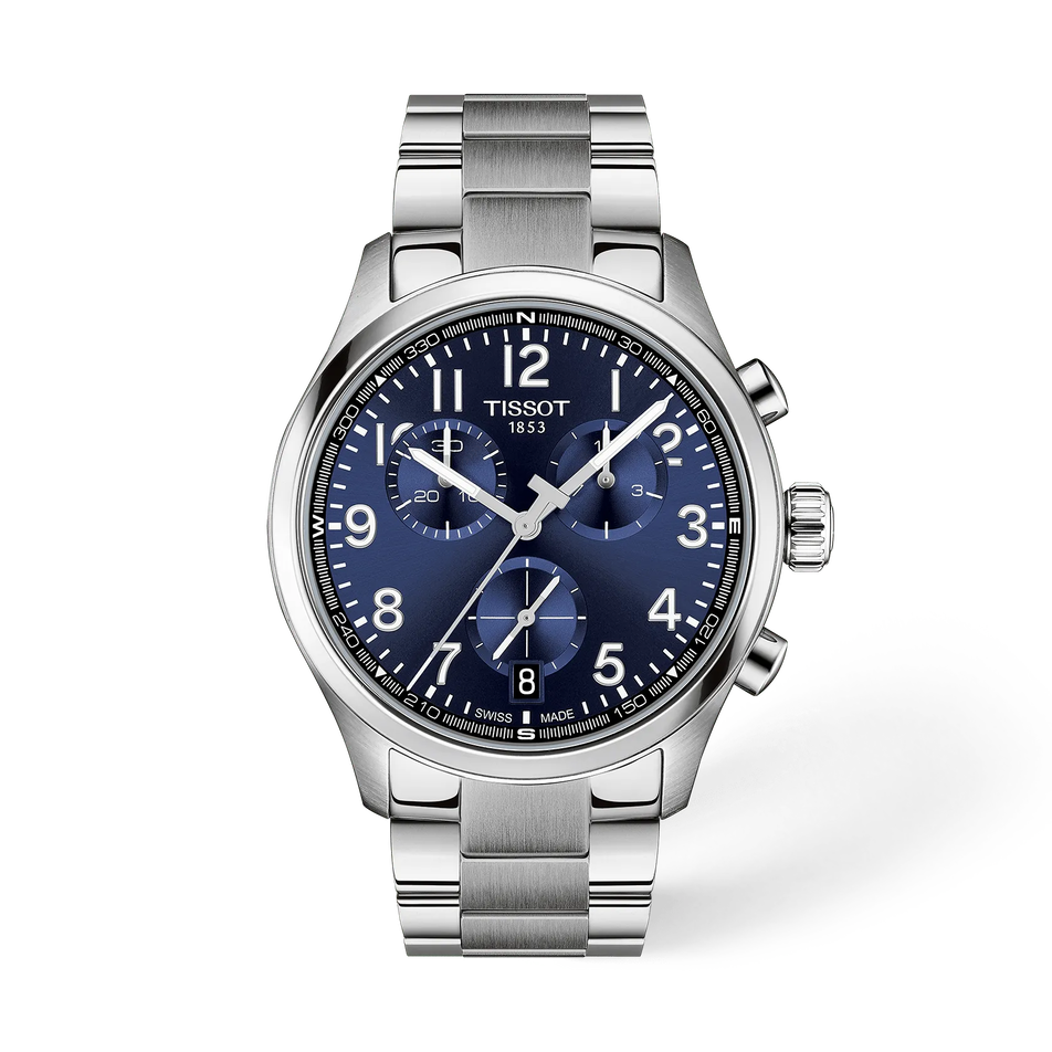 Vorderansicht der Uhr Tissot Chrono L 42mm mit Schatten