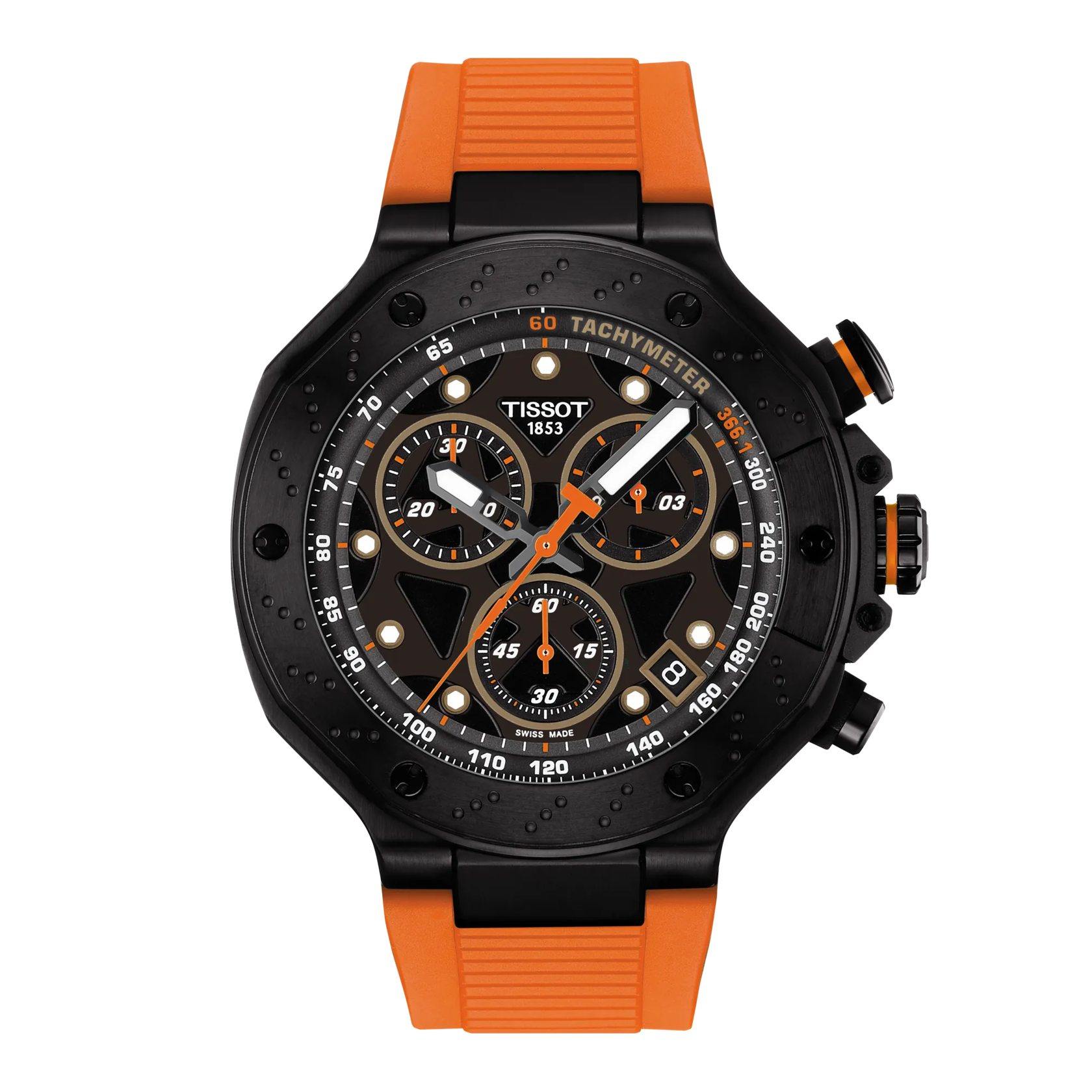 Front view of the watch Tissot T-Race 45mm