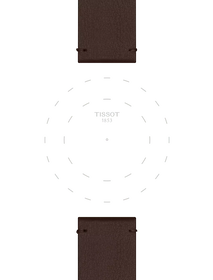 Focus on the lugs of Tissot Official Brown Synthetic Strap Lugs 22 mm