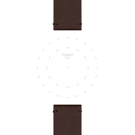 Focus on the lugs of Tissot Official Brown Synthetic Strap Lugs 22mm