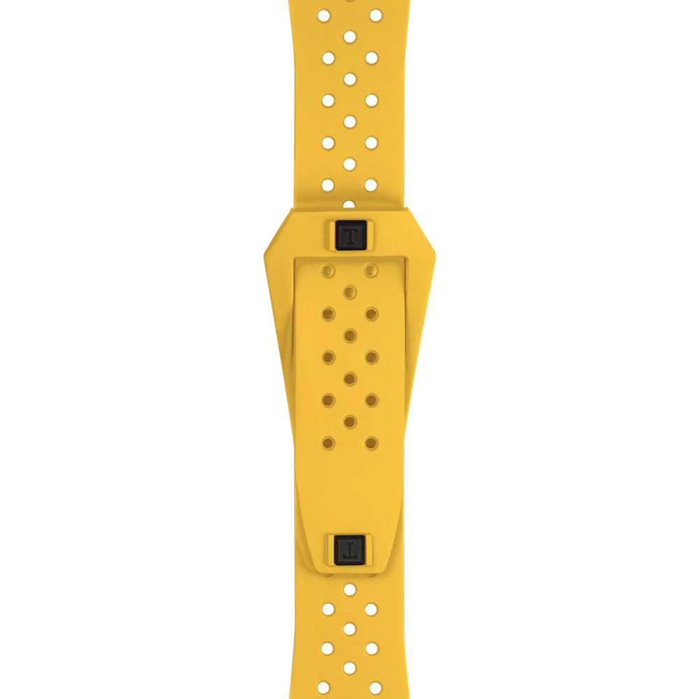 Zoom on Tissot Official Yellow Sideral Rubber Strap
