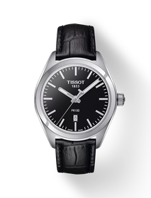 Vue de face de la montre Tissot PR 100 Lady avec ombre