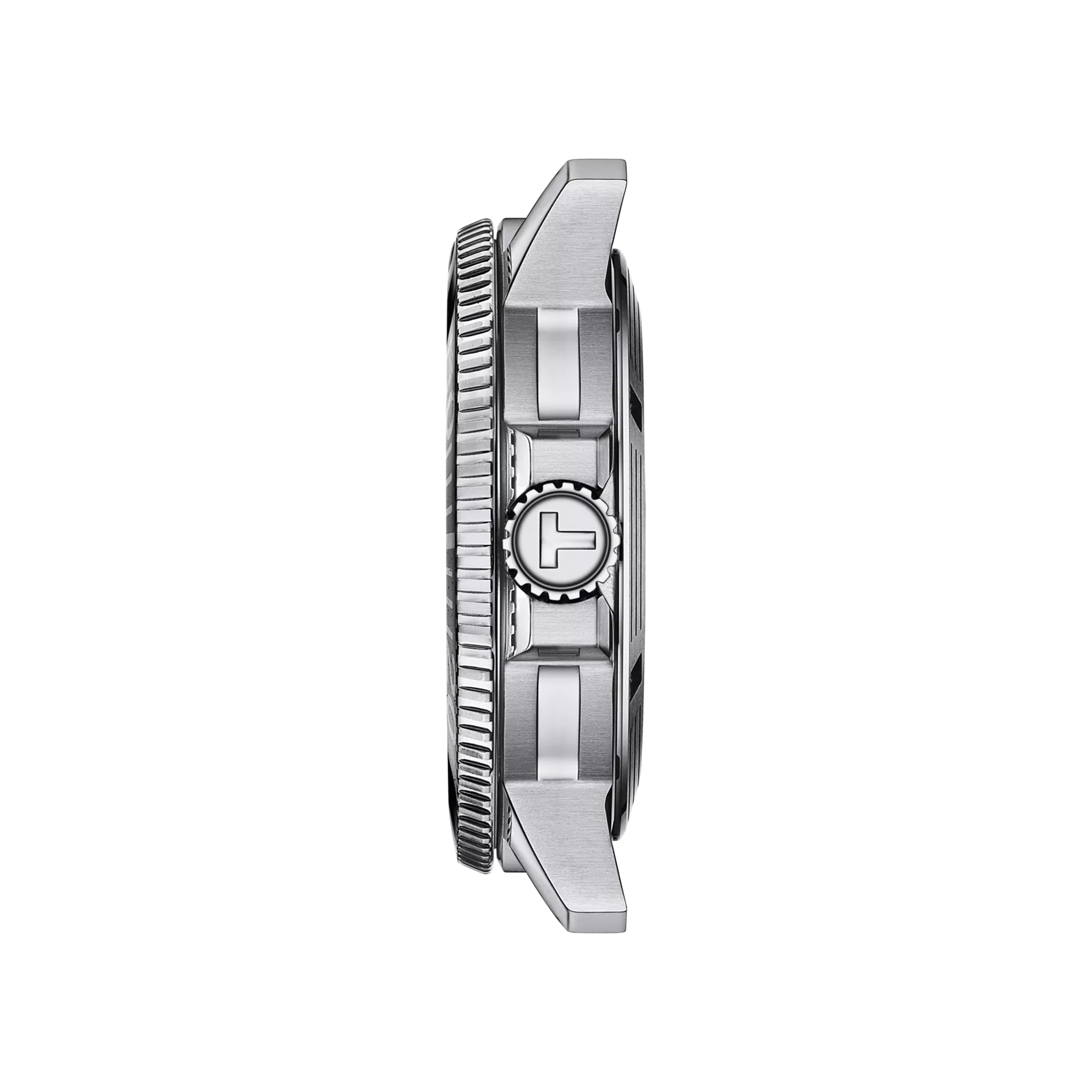 Profile view of the watch case Tissot Seastar 1000 Powermatic 80