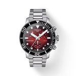 Front view of the watch Tissot Seastar 1000 Quartz Chronograph with shadow