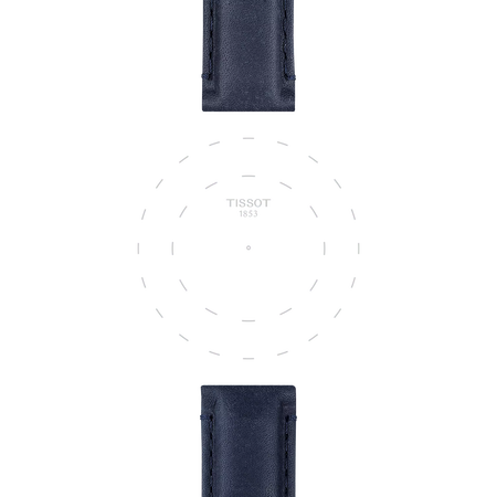 Focus on the lugs of Officiële Tissot blauw lederen band 22 mm