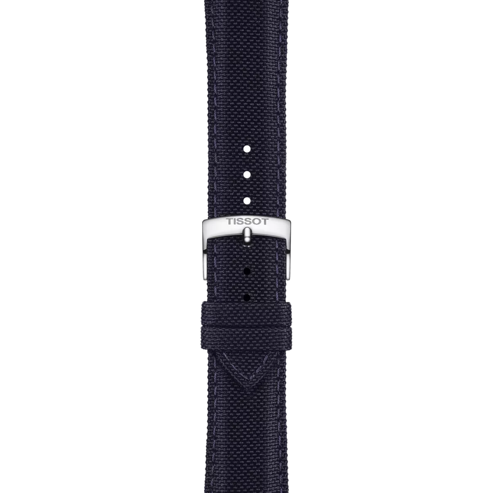 Zoom sobre Correa oficial Tissot de tela azul asas 21 mm