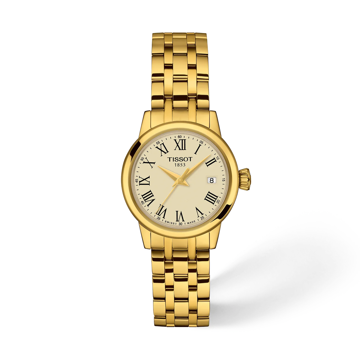 Женские часы Tissot Classic Dream 28 мм, цвет: Слоновая кость / Золотая нержавеющая сталь