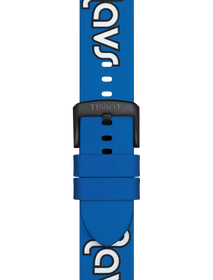 Zoom on Tissot Official Blue Leather Strap Lugs 22 mm