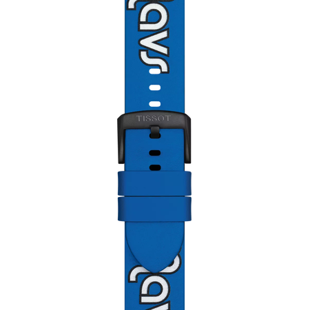 Zoom on Tissot Official Blue Leather Strap Lugs 22 mm