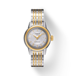 Front view of the watch Tissot Carson Automatic Lady with shadow