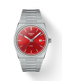 Front view of the watch Tissot PRX 40mm with shadow