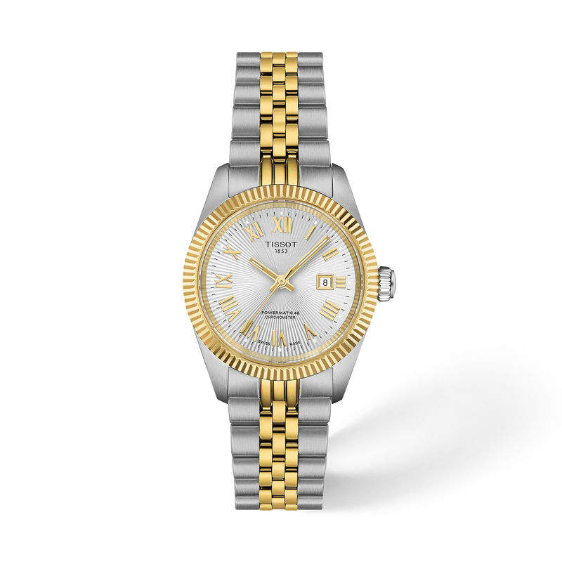 Vue de face de la montre Tissot Ballade 30mm avec ombre