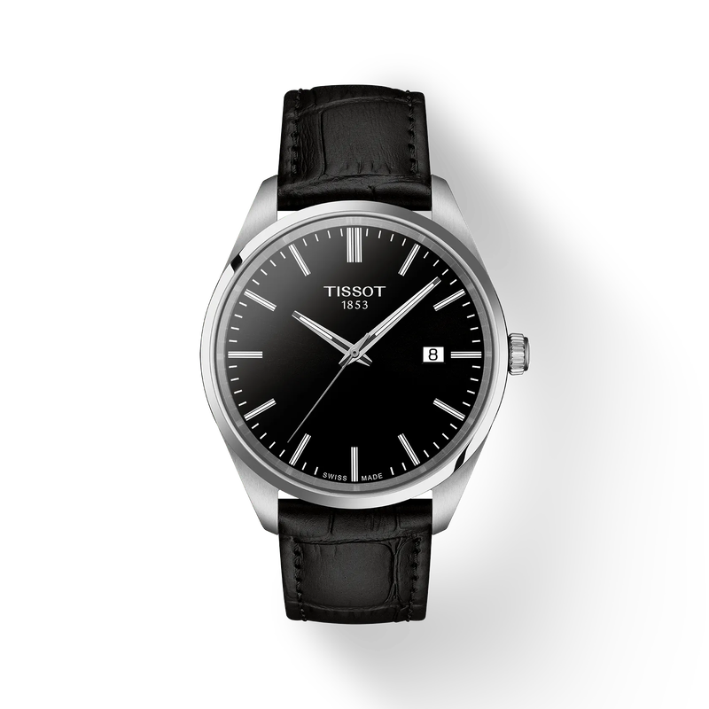 Front view of the watch Tissot PR 100 40mm with shadow