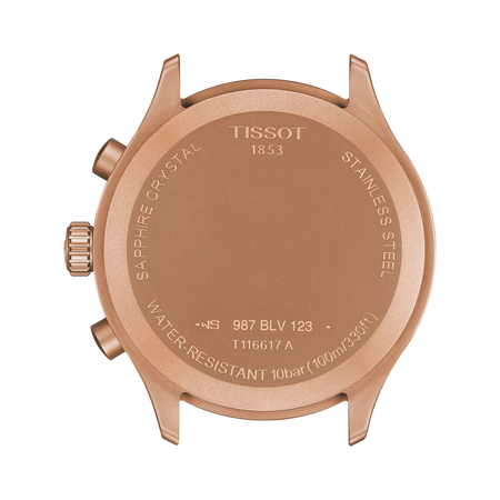 Back view of the watch case Tissot Chrono XL 45mm