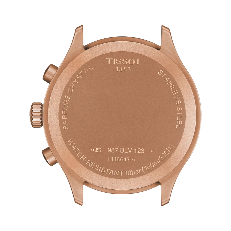 Back view of the watch case Tissot Chrono XL 45mm