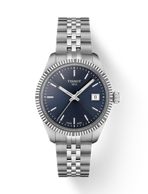 Front view of the watch Tissot Ballade 34mm with shadow