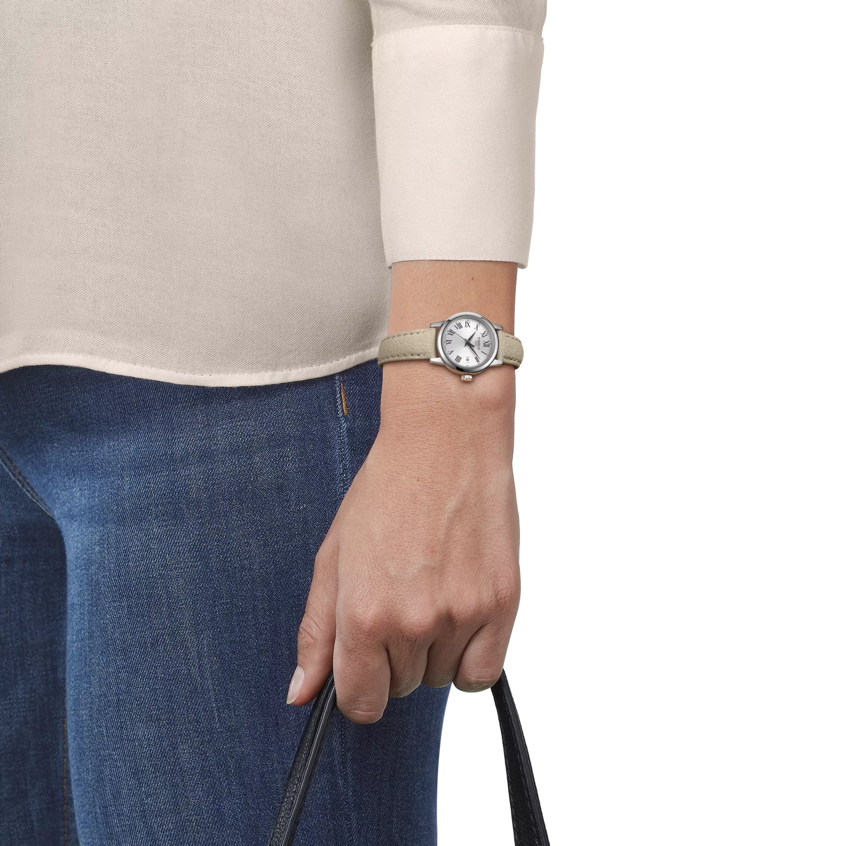 Simulation de la montre Tissot Classic Dream Lady sur un poignet