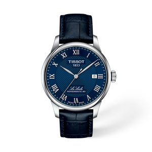 Vista frontal del reloj Tissot Le Locle 39mm con sombra